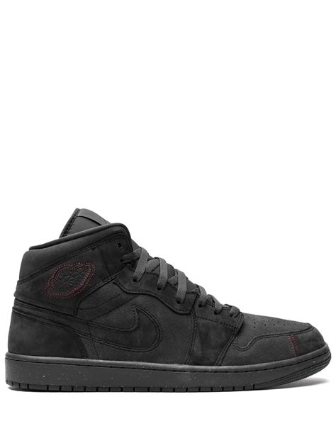 Jordan Air Jordan 1 Mid Se Craft Dark Smoke Red Sneakers Grey