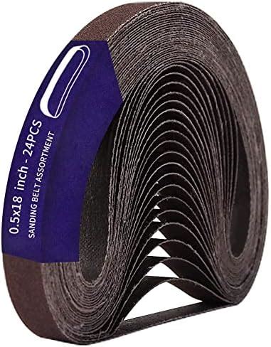 Aiyard 1 2 X 18 Inch Aluminum Oxide Sanding Belts 4 Each Of 40 60 80