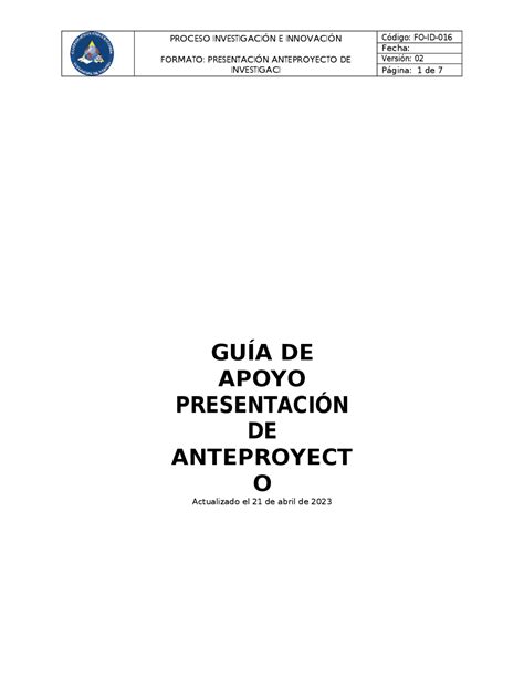 Anteproyecto Para Trabajo De Grado Esquemas Y Mapas Conceptuales De