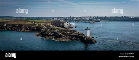 An Aerial Panoramic View Of Le Phare Du Petit Minou Lighthouse In