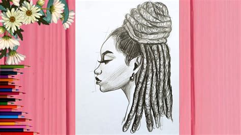 How To Draw A Girl Dreadlocks Hair Woman Drawing Youtube