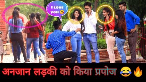 Proposing Girlfriend Prank On Girls😂🔥। Funny Girls Reactions😂। Prank In India। Sagar Saini Youtube