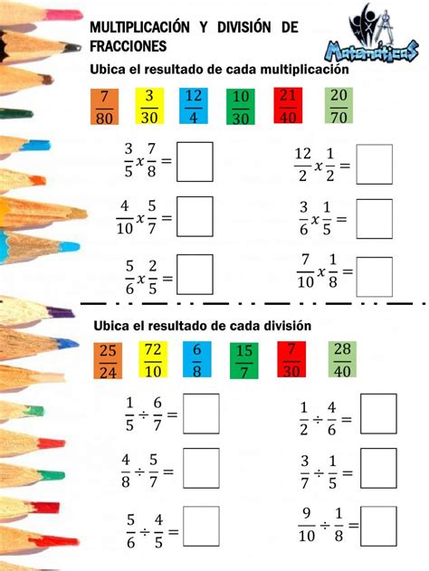 Ejercicios De Divisi N De Fracciones Pdf