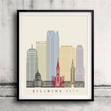 Oklahoma City Skyline Poster Fine Art Print Landmarks Skyline Poster ...