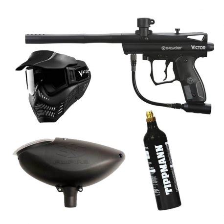 Spyder Victor Black Beginner Paintball Gun Package | 1-Shot