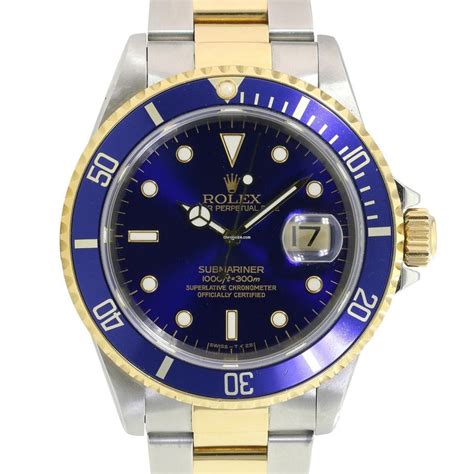 Rolex Submariner 16613 Two Tone Watch 18k Yellow Gold Steel For