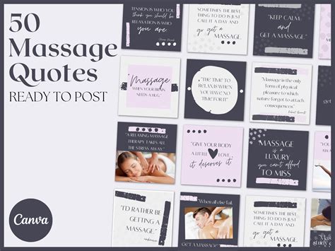 Massage Quotes Ready To Use Social Media Massage Quotes Spa Beauty Instagram Canva Quotes Etsy