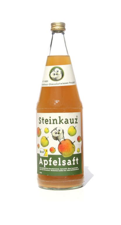 Steinkauz Bio Apfelsaft naturtrüb biozertifiziert 6 x 1 0 l