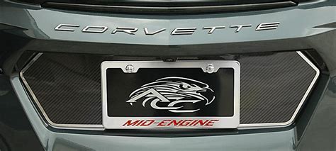 2020 23 C8 Corvette License Plate Frame Mid Engine Style Brushed Finish W Poli