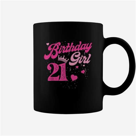 21st Birthday Girl Crown 21 Years Old Bday Coffee Mug Seseable