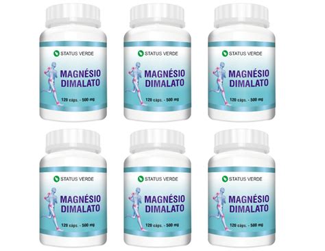 Kit 6 Magnésio Dimalato 720 Cáps 500mg Status Verde Status Verde