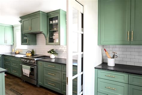 Sage Green Kitchen Cabinets With Black Countertops Cabinets Matttroy