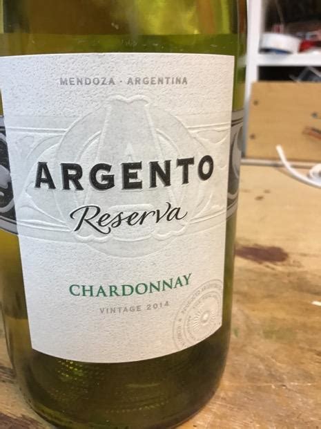 2014 Argento Chardonnay Reserva Argentina Mendoza Cellartracker