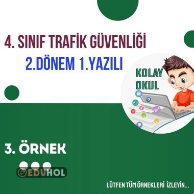 4 Sınıf Trafik Güvenliği 2 Dö Eduhol Etkinlik İndir Oyun Oyna