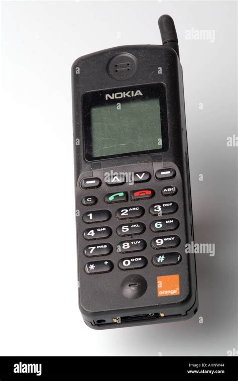 Old Nokia Cell Phone On The Orange Network Stock Photo 4740419 Alamy