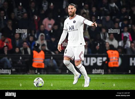 Angers France France Th Apr Sergio Ramos Of Psg During The