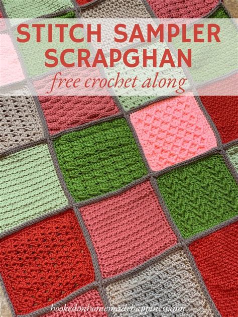 A Crocheted Afghan Is Shown With The Text Stitch Sample Scrabblean