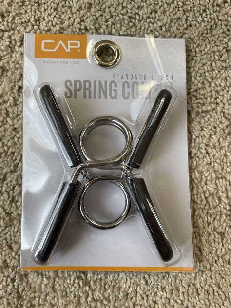 Cap Barbell Dumbbell 1 Inch Chrome Spring Clip Collar Set Of 2 Brand