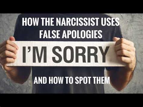 How The Narcissist Uses False Apologies And How To Spot Them Youtube