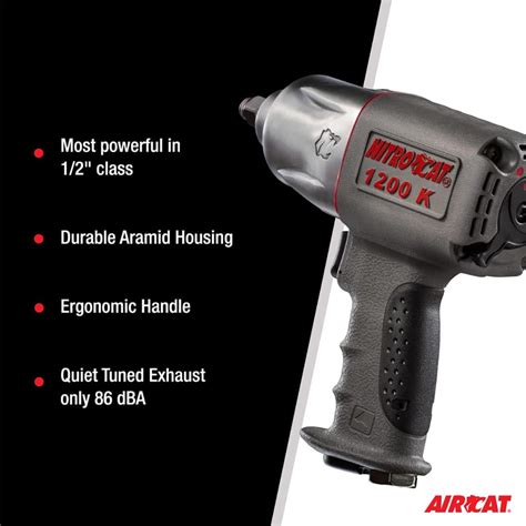 AirCat NitroCat 1 2 Kevlar Composite Twin Clutch Impact Wrench The