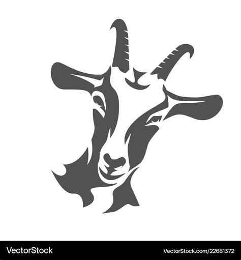 Black goat face stylized symbol agriculture Vector Image