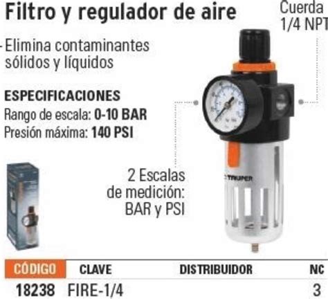 Filtro Regulador De Aire De Pulg Codigo Truper Mercado Libre