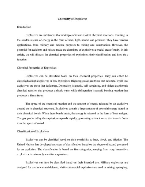 Chemistry of Explosives - Chemistry of Explosives Introduction ...