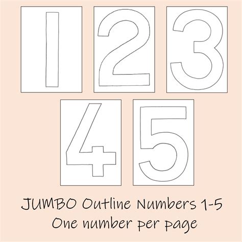 JUMBO Outline Numbers 1-5 • Teacha!