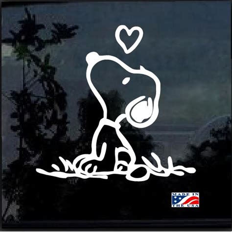 Snoopy With Heart Window Decal Sticker | MADE IN USA