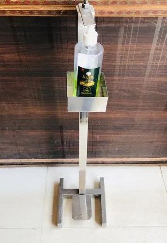 Keshav Floor Mounted Stainless Steel Portable Foot Operated Hand Sanitizer Dispenser Pump