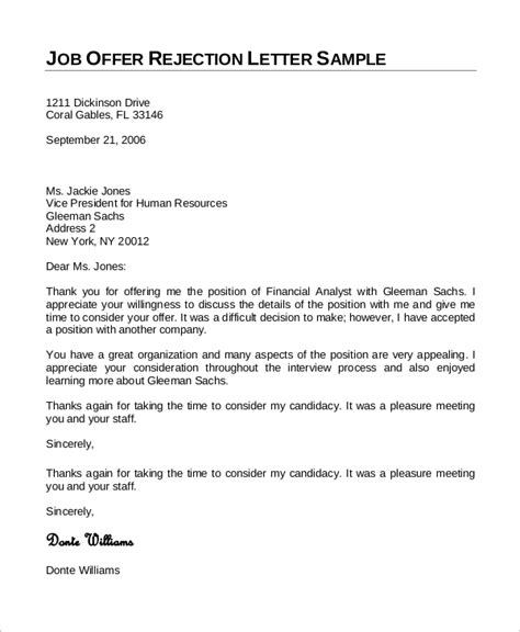 FREE 7 Sample Job Rejection Letter Templates In MS Word PDF