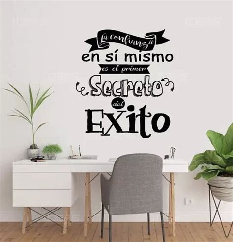 Vinilo Decorativo Frase La Confianza El Éxito Sticker Meses sin interés