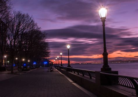 Evening Street Lamp Beside Bay 4k Wallpaper,HD Nature Wallpapers,4k ...