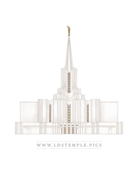 Jordan River Temple Watercolor Painting LDS Temple Pictures