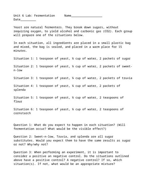 DOC Yeast Fermentation Lab Handout DOKUMEN TIPS