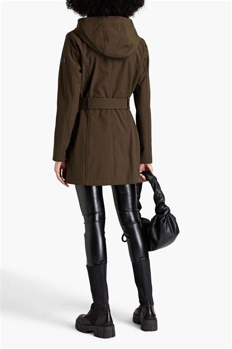 Dkny Belted Shell Hooded Raincoat The Outnet