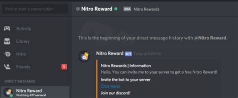 Fake discord nitro bot messaging everyone. Don't invite it to your ...