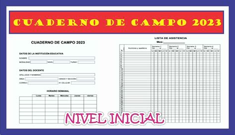 Cuaderno De Campo Para Nivel Inicial Maestras De Inicial