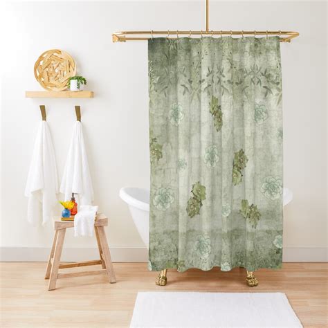 Sage Green Wallflowers Shower Curtain For Sale By Jmarielle Redbubble