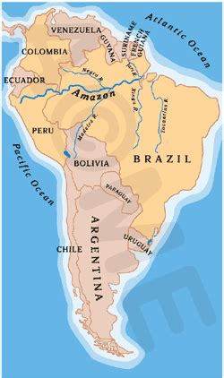 Amazon River Map Countries