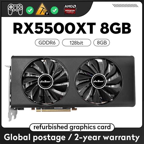 JIESHUO RX 5500XT Placa Gr Fica Para Jogos 8GB 128 Bits GDDR6 AMD