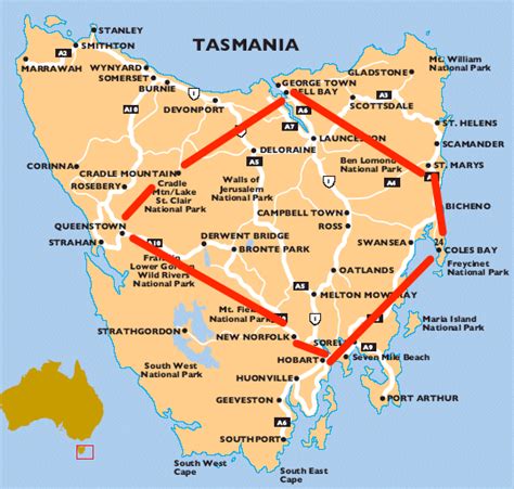 Detailed Map Of Tasmania