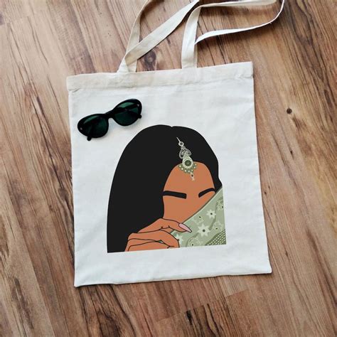 Sharmili Desi Girl Tote Bag Desi Pop Art Tote Bag Aesthetic Etsy