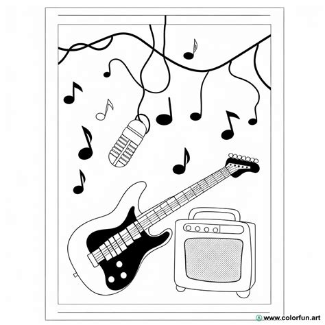 Coloriage D Une Guitare Lectrique Pour Enfant T L Charger Ou