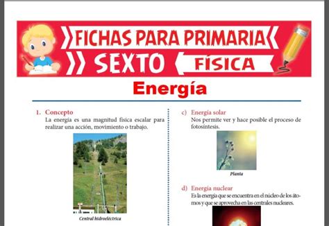 Tipos De Energía Para Sexto De Primaria Actividades Educativas 2024