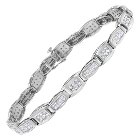 14k White Gold 2 7 8 Carat Diamond Tennis Bracelet For Sale At 1stdibs