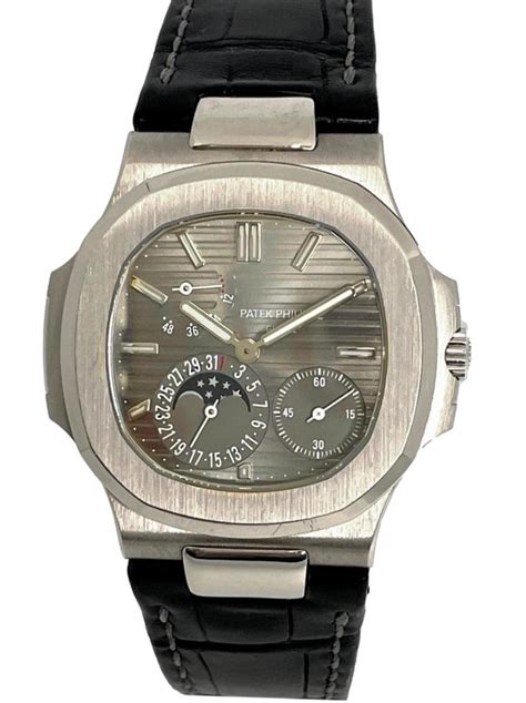 Patek Philippe 5712g 001 Nautilus White Gold Leather Strap