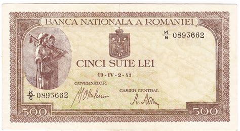 Bancnota 500 Lei 2 IV 1941 Filigran Vertical XF 1 Arhiva Okazii Ro