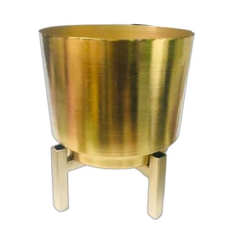 Round Golden Metal Planter For Decoration Size 15x20inch At Rs 499