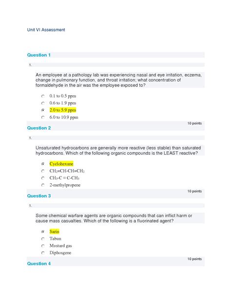 SOLUTION BOS3640 Columbia Southern Unit 6 Unsaturated Hydrocarbons